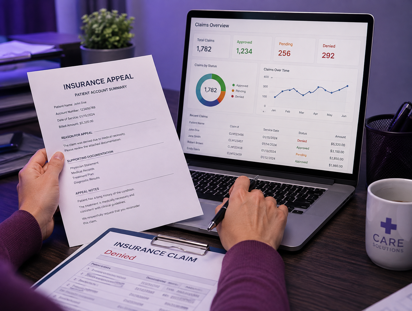 Denial management and appeals